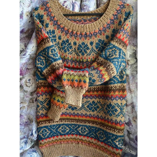 Women's Retro Casual Loose Long-sleeved Sweater