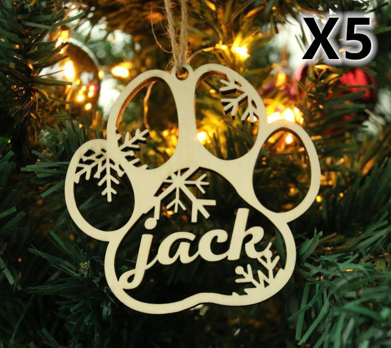 Creative Wooden Pendant, Dog Cat Paw