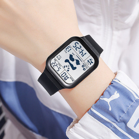 Square Polychrome Panda Sports Watch