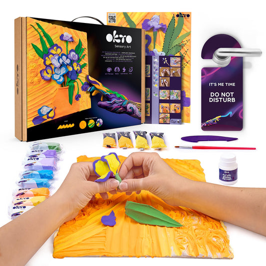 OKTO Sensory Art 3D Painting “Irises” – 11.8” x 15.7” Canvas Kit