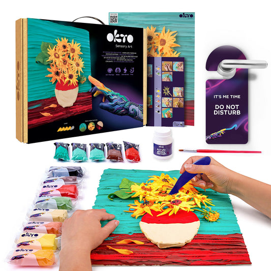 OKTO Sensory Art 3D Painting “Sunflowers” – 11.8” x 15.7” Canvas Kit