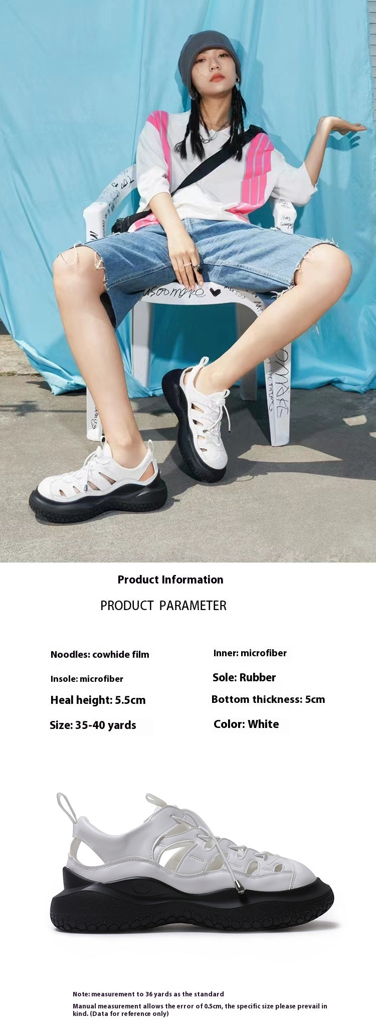 Closed Toe Platform Sports Sandals