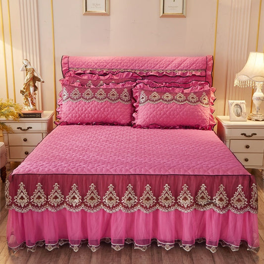 Lace Quilted Bed Skirt 1.8m Simmons Cover