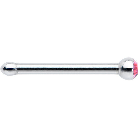 20G Stainless Steel Pink Gem Micro Nose Bone