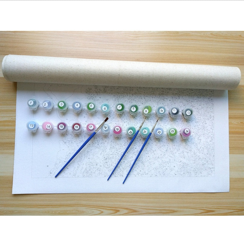 Cross-border one generation digital painting diy flower landscape characters