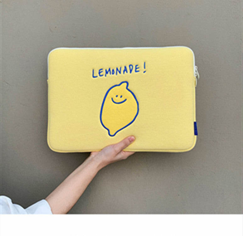 Embroidered Lemon Tablet & Laptop Bag