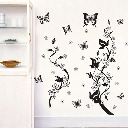 Fashion PVC Wall Sticker, Butterfly Flower