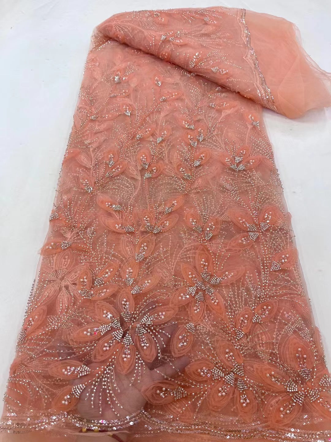 Embroidered Lace Evening Dress