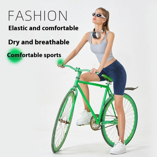 Cross High Waist Sports Cycling Shorts