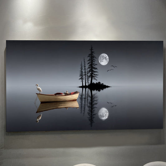 Modern Minimalist Night Lake Wall Art