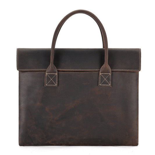 Crazy Horse Leather Men's Handbag