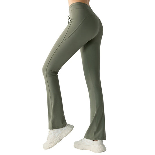 Hip Lifting Yoga Bell-bottom Pants with Pockets