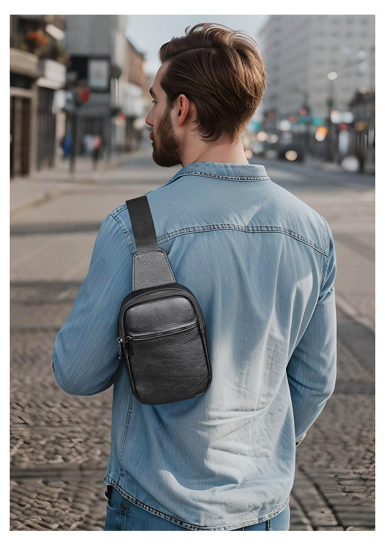 Men's Leather Crossbody Chest Bag
