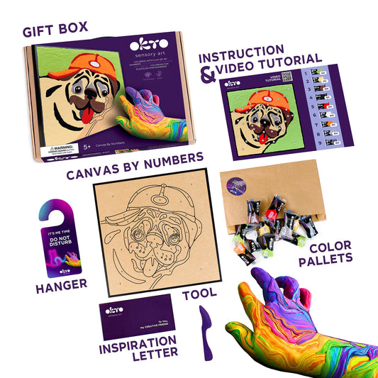 OKTO Clay by Numbers — Pug Dog — (16.54×12.01 in) — Ages 5+