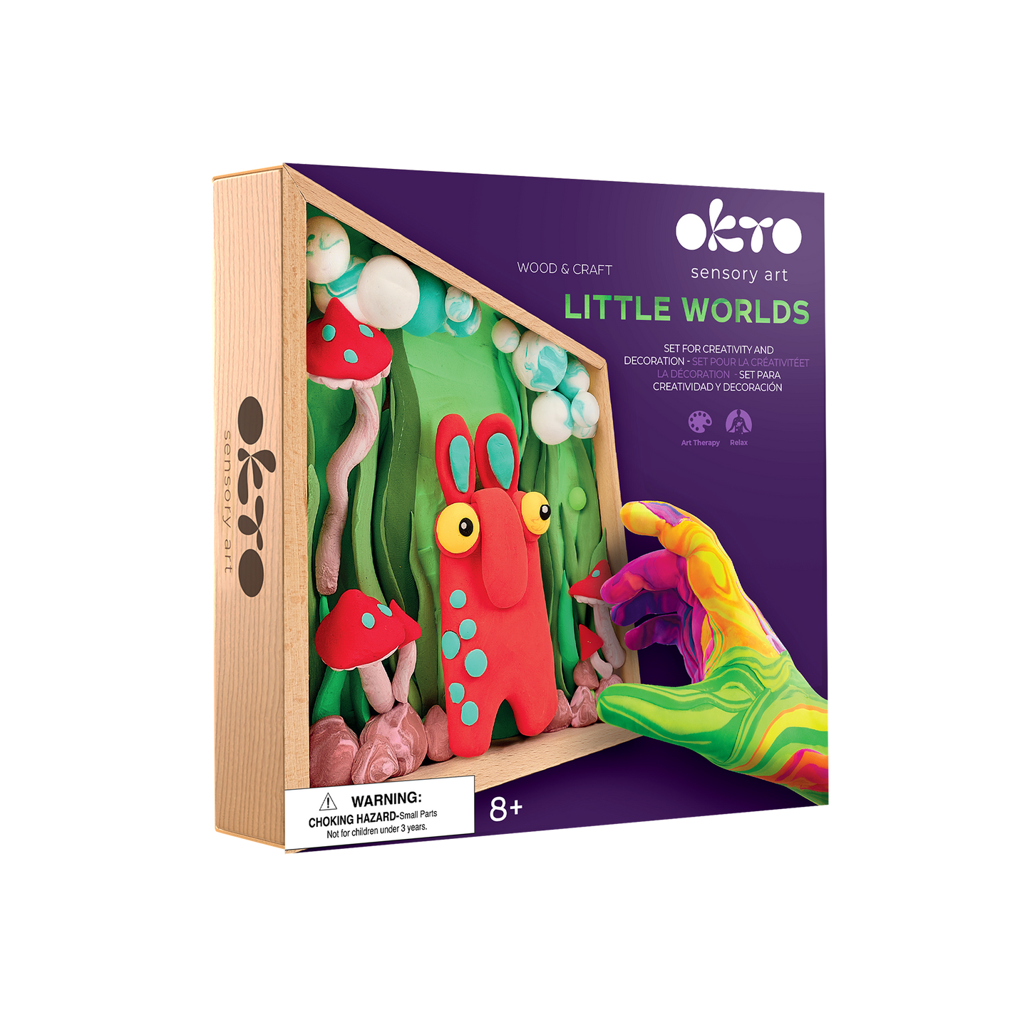 OKTO Little Worlds — Mommy Troll — Foam Air‑Dry Clay Wooden Art Kit (~8.3″ Square) — Ages 8+