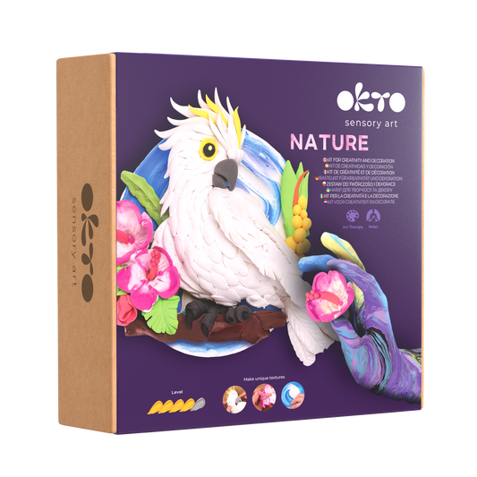 OKTO Air-Dry Clay 3D Painting Kit – 3D Cockatoo (11.4 x 11.4 in)