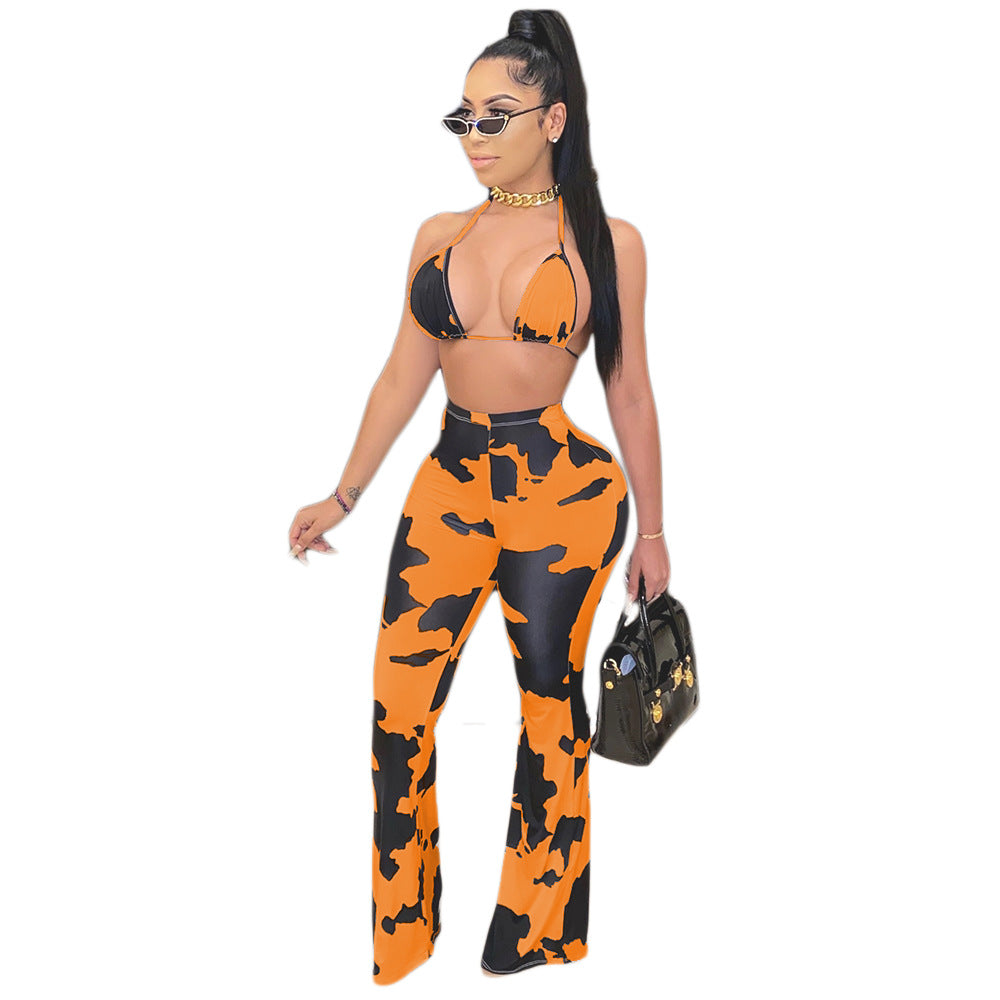 European And American Autumn New Sexy Casual Tight Flared Trousers