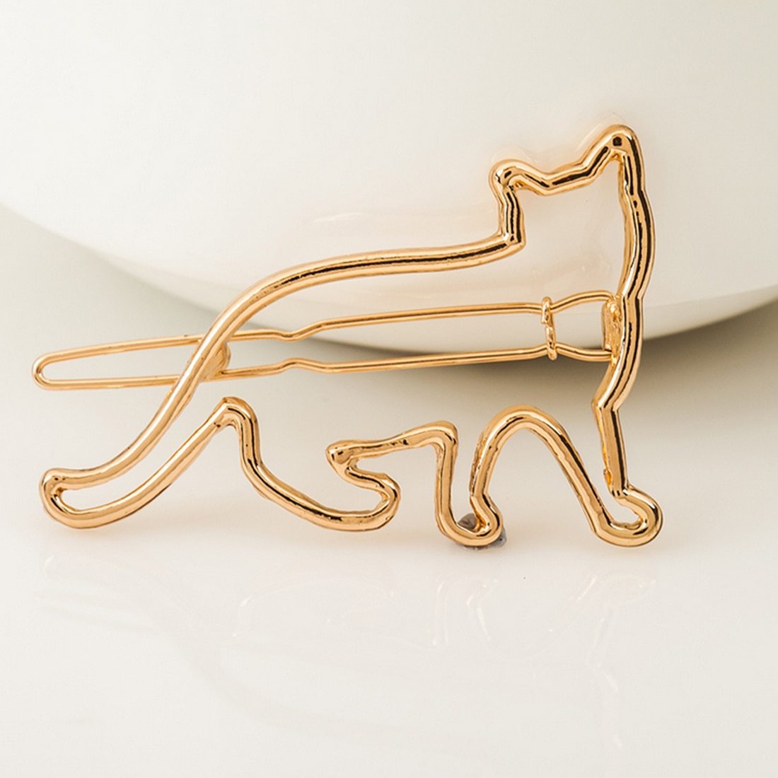 Metal Hollow Cat Hairpin Alloy Clip