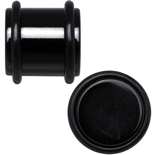 1/2 Black Acrylic Straight Plug Pair