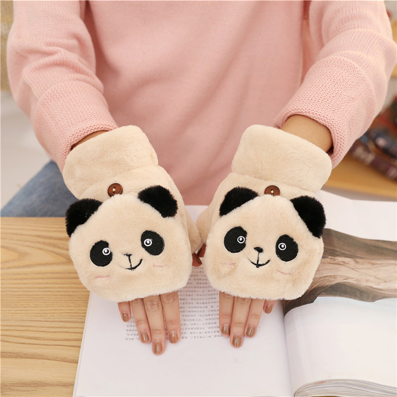 Warm Plush Half Finger Gloves