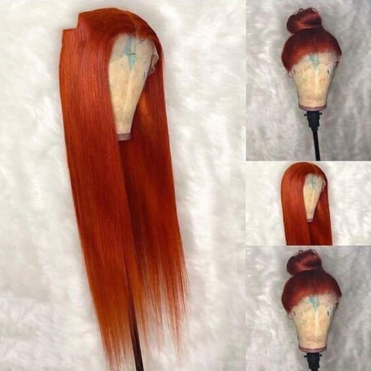 Dark Orange Straight Wig Headgear