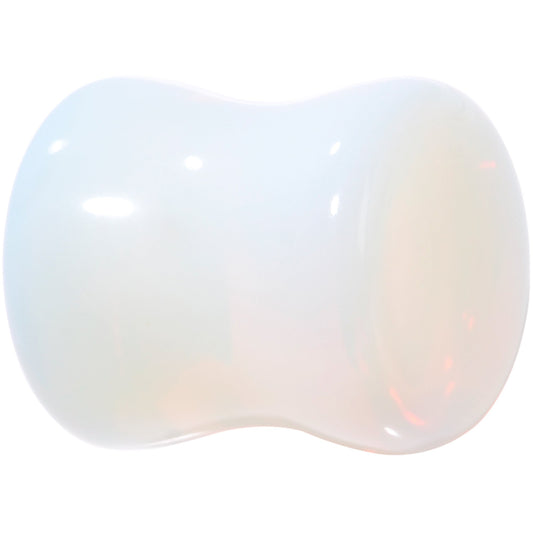 00G Natural Opalite Stone Saddle Plug Set