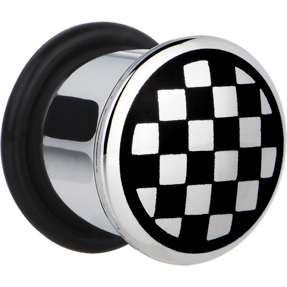 1/2 Stainless Steel Black Checker Board Plug