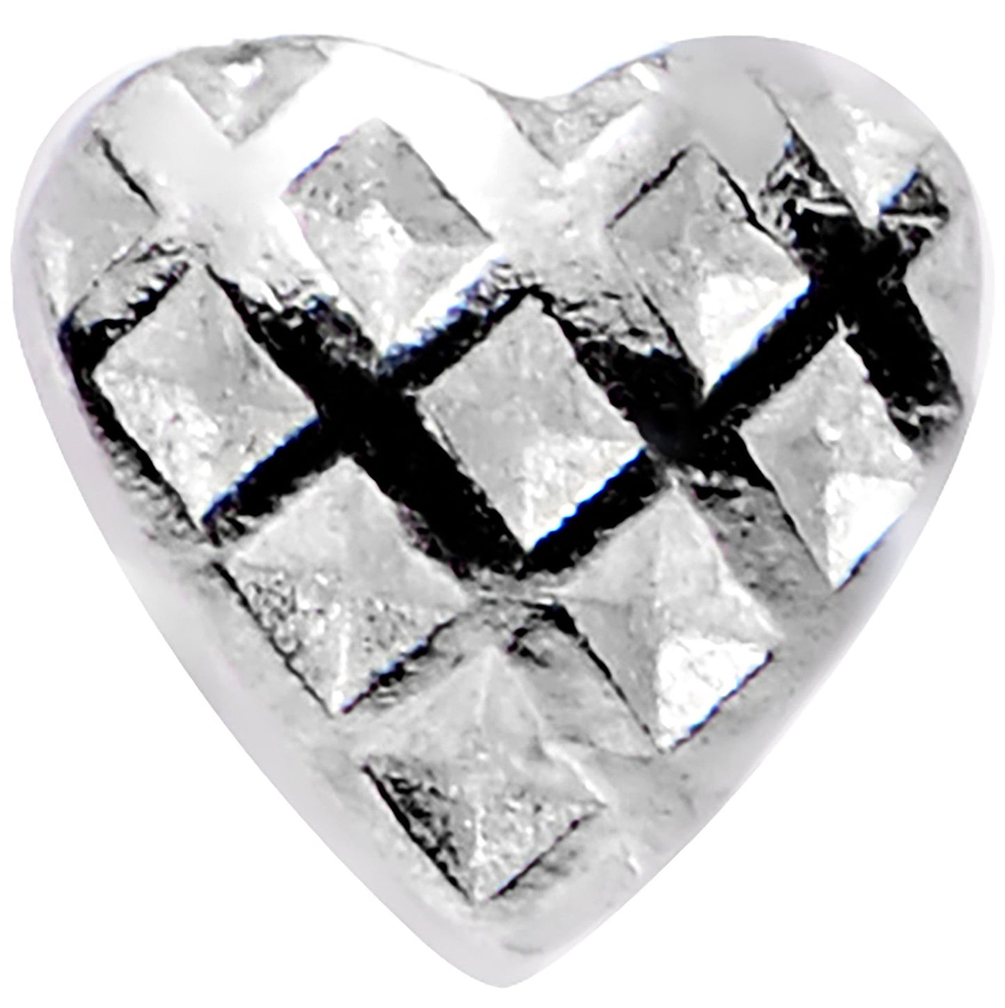 Sterling Silver Checkerboard Heart Nose Bone