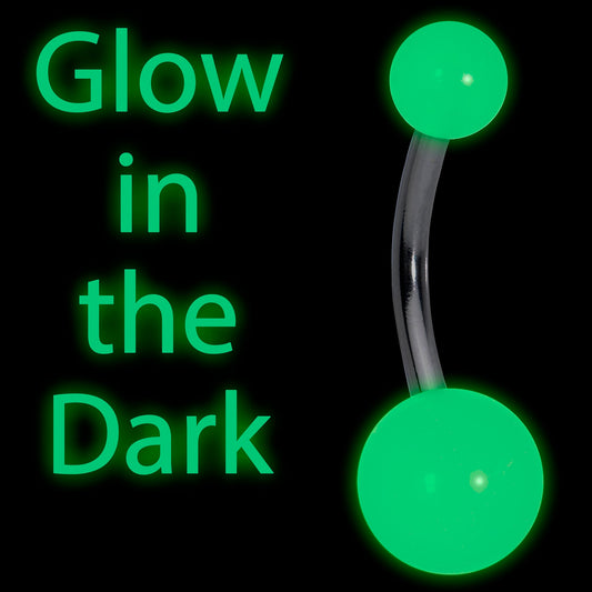 Light Blue GLOW in the DARK Belly Button Ring