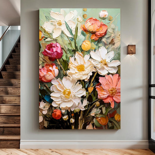 Serene Blossoms Impasto Wall Art