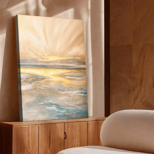 Abstract Sunrise By The Lakeside Wall Art