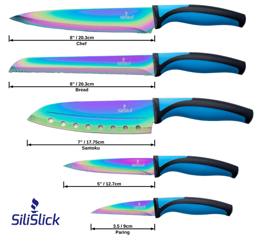Kitchen Knife Set - Blue Handle