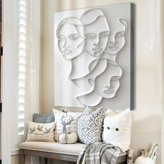 3D Minimalist Faces Wall Art
