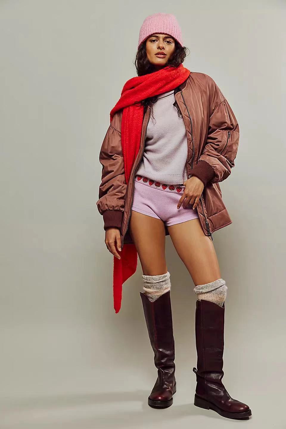 Knitted Low Waist Sports Shorts