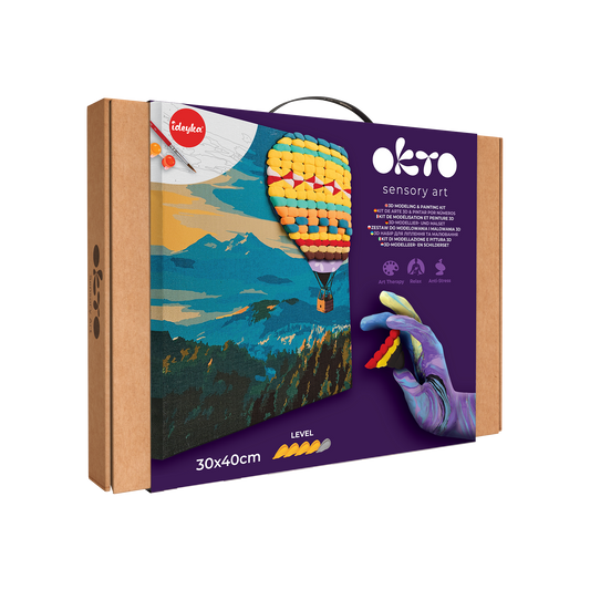 OKTO Air-Dry Clay 3D Painting Kit – Hot Air Balloon (11.8 x 15.7 in)