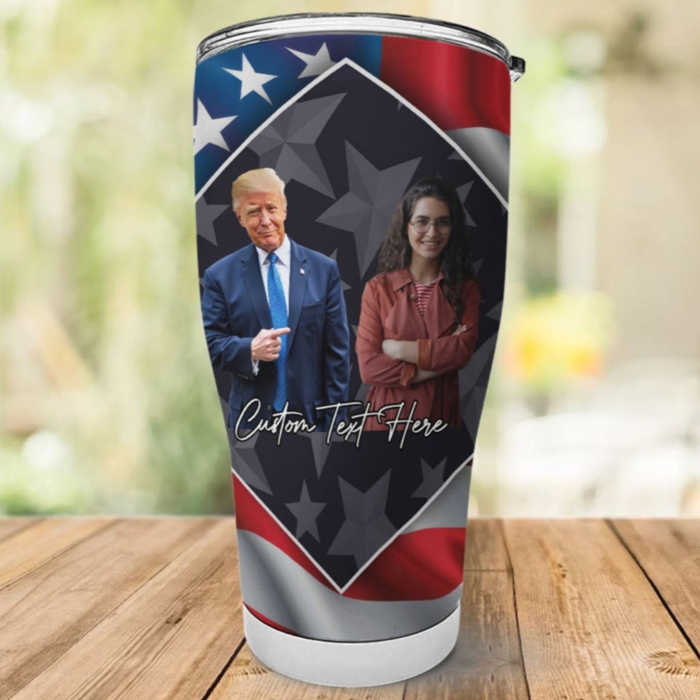 My Mom Stand With Trump Custom Photo Curved Tumbler, Personalized Tumbler 30oz, Mother's Day Gift For Mom, Gift For Wife 682000 - GOP