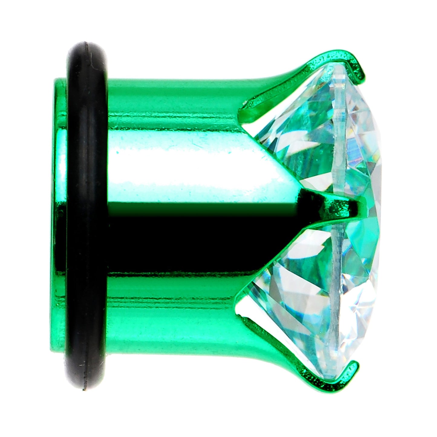 1/2 CZ Green Electro Titanium Tunnel Plug