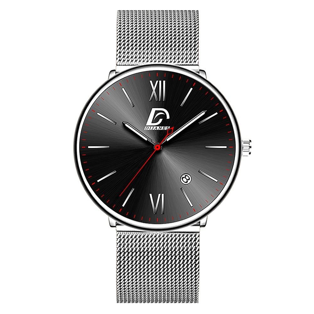 Men's Stainless Steel Calendar Watch