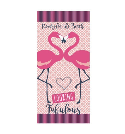 Flamingo Print Microfiber Beach Towel