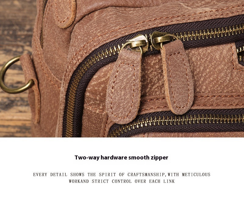 Men's Large Capacity Leather Travel Backpack