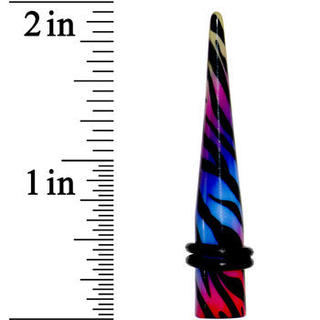 0G Multi Color Animal Print Acrylic Ear Taper