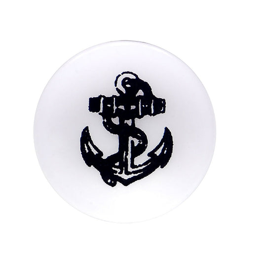 00G Anchor Tattoo Acrylic Saddle Plug