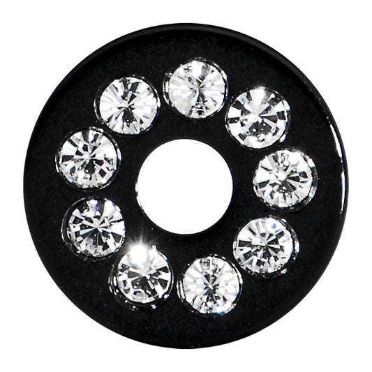 4G Black Acrylic with Clear Jeweled Flesh Tunnel