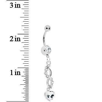 Crystalline Spiral Twist Heart Belly Ring
