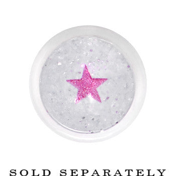 0G Clear Acrylic Glitter Purple Star Confetti Taper