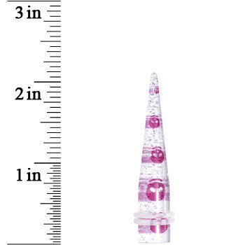 00G Clear Acrylic Glitter Purple Skull Confetti Taper