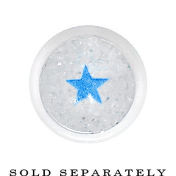 00G Clear Acrylic Glitter Blue Star Confetti Taper