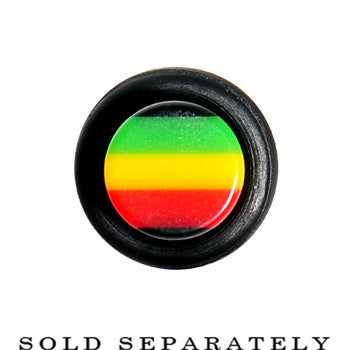 0G Acrylic Rasta Stripes Straight Taper