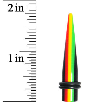 0G Acrylic Rasta Stripes Straight Taper