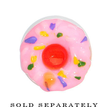 0G Pink Frosted Doughnut Saddle Plug